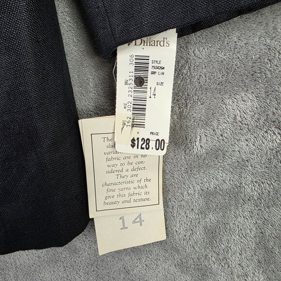 Womens Preston & York Black 100% Linen Blazer Jacket Single Button Size 14 - Picture 3 of 9